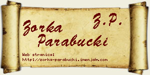 Zorka Parabucki vizit kartica